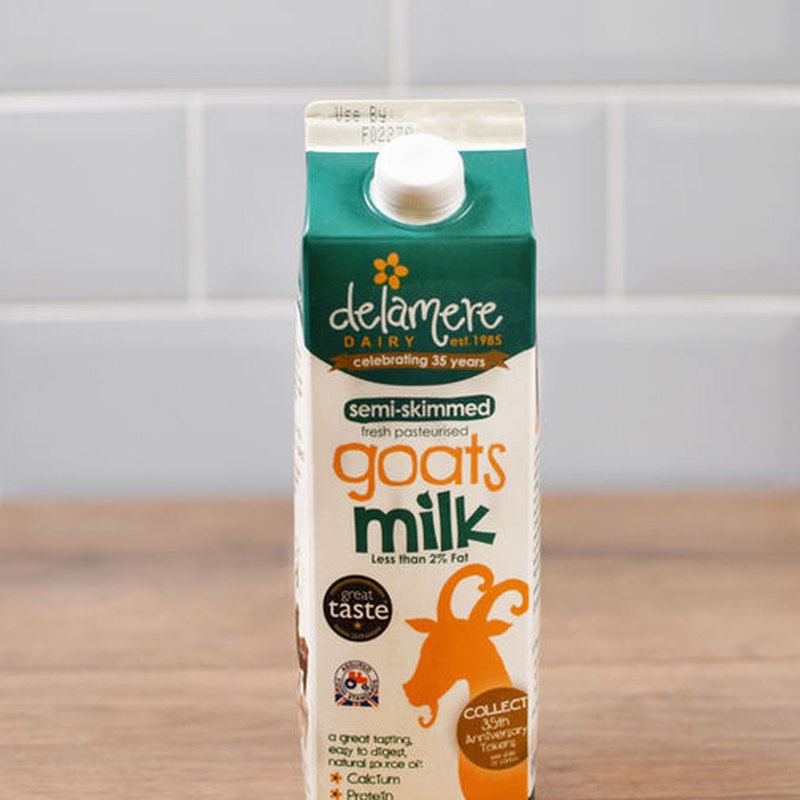 Delamere goat's milk, semi-skimmed, 1-litre carton